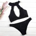 RAISINGTOP Ladies Bikini Set Separates Swimwear Two Pieces Push-Up Padded Bra Swimsuit Beachwear Bathing Suit Petite Black B079NXTKLG